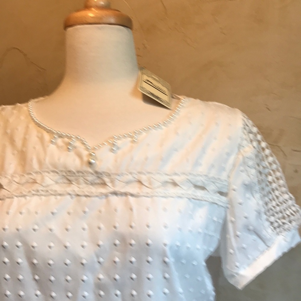 NWT Cream blouse with pearl beading detail